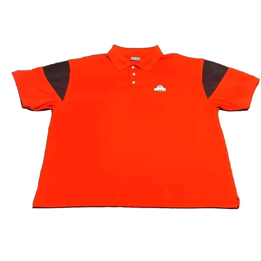Pro Player Polo Shirt Mens XL Red Black Colorblock Short Sleeve Pique Knit Logo